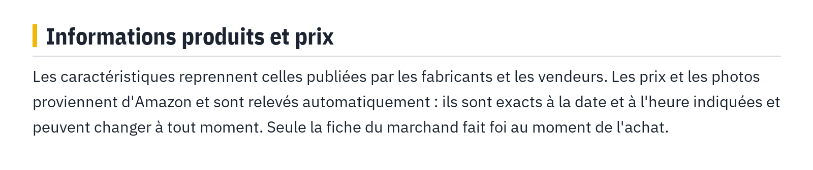 Informations produits et prix : Les caractéristiques reprennent celles publiées par les fabricants et les vendeurs. Les prix et les photos proviennent d'Amazon et sont relevés automatiquement : ils sont exacts à la date et à l'heure indiquées et peuvent changer à tout moment. Seule la fiche du marchand fait foi au moment de l'achat.